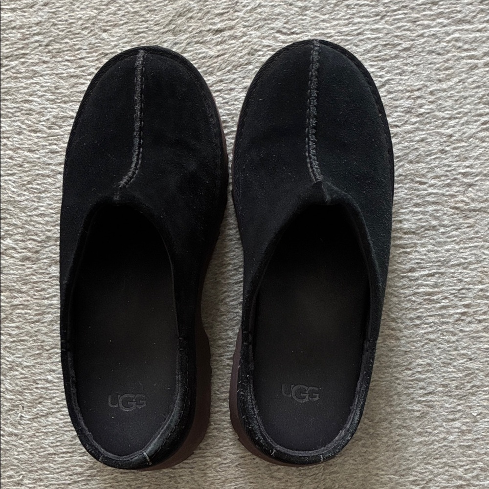 UGG New Heights Clog Black Suede, 9m woman's shoes